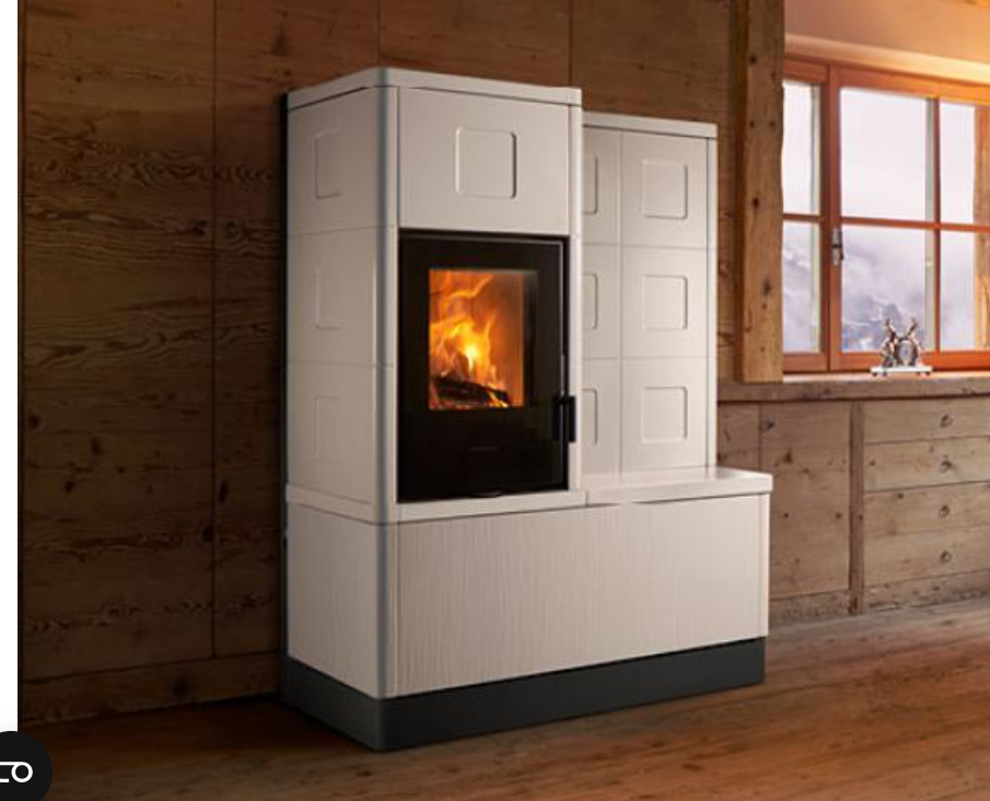 Stufa Ibrida Legna e Pellet E228 K Infinity Plus, installabile a Parete - Angolo, Piazzetta