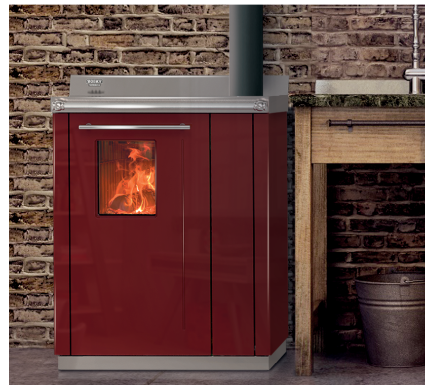 Bosky 30 Square Evo 5, termocucina a legna Thermorossi