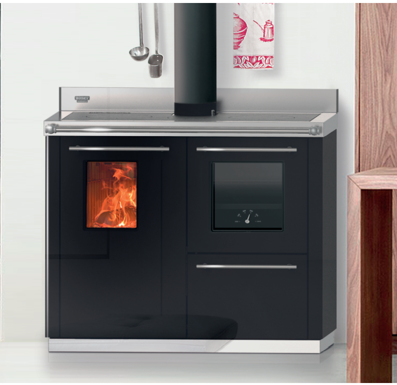 Bosky F30 Square "Ready to Start" termocucina a legna con forno,Thermorossi