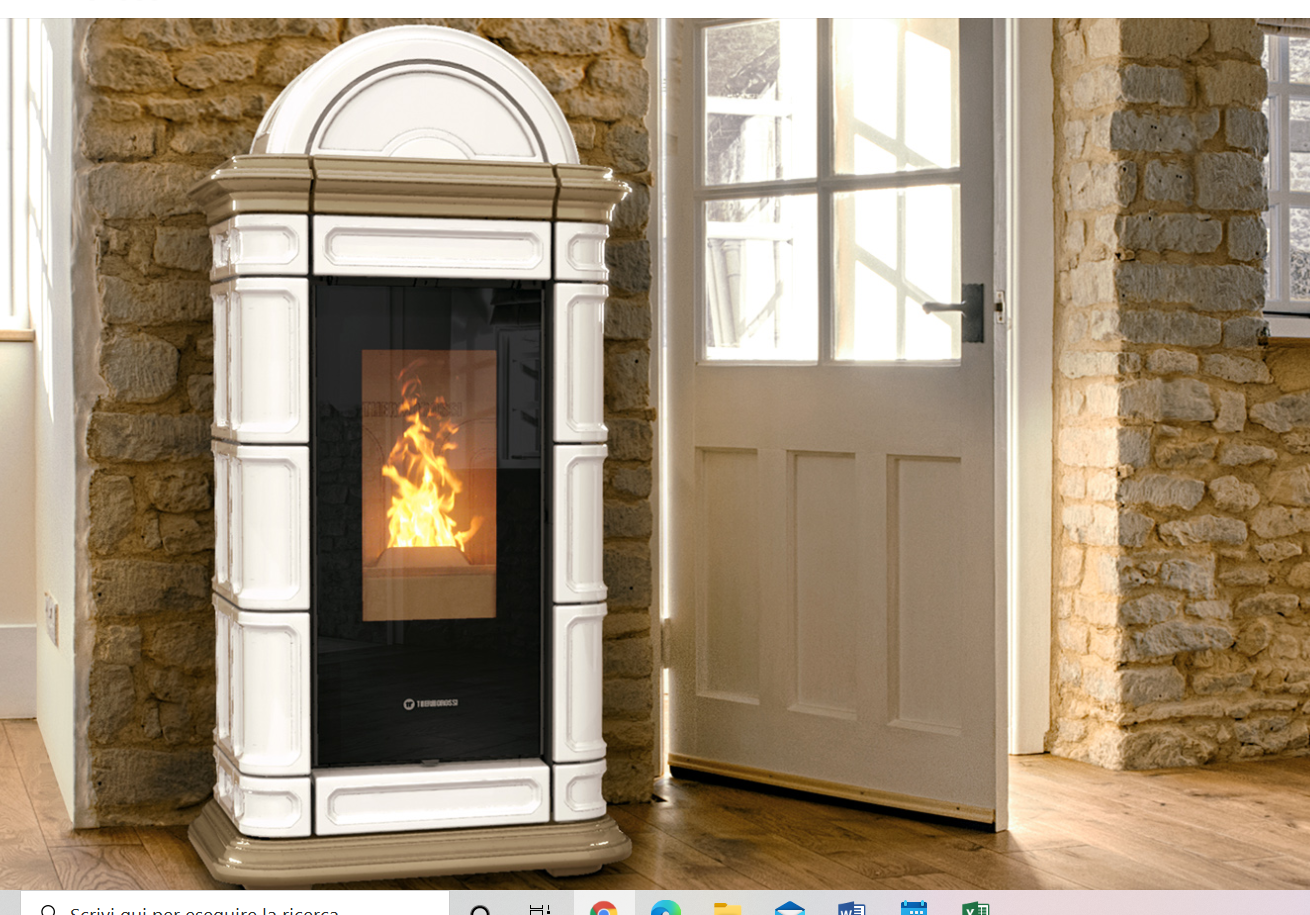 Lienz Evo Wood Maiolica stufa a legna canalizzabile, Thermorossi