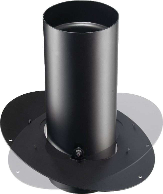 Raccordo telescopico a soffitto orientabile 0°-30° RASO, Linea Legna Apros