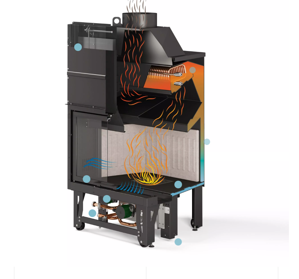 Termocamino Idroplus pronto per l'installazione 80/100, ClimaCalor