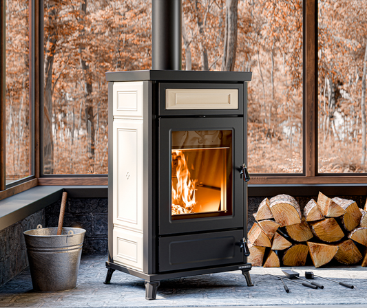 Dora Maiolica Termostufa a legna "READY TO START", Thermorossi