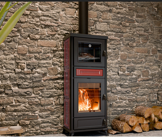 Flora Maiolica Termostufa a legna con forno "READY TO START", Thermorossi