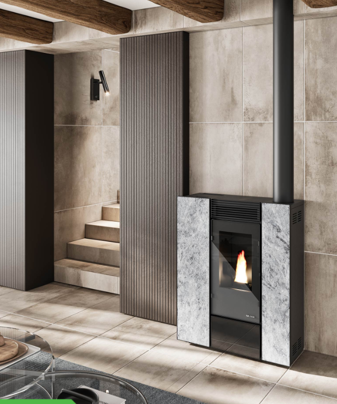 Stufa a Pellet modello Rachele Ermetica, Eva Calor