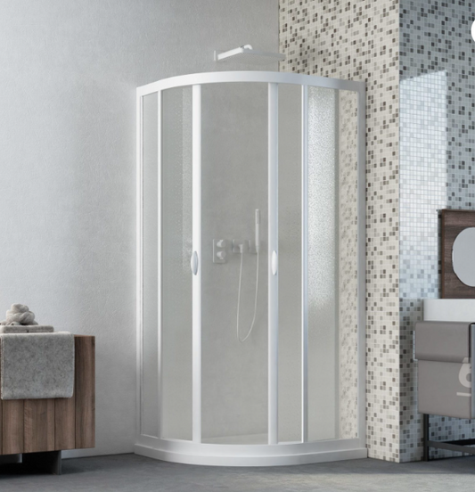 Box Doccia Skipper Randa circolare a base rettangolare,  con apertura scorrevole centrale, Forte