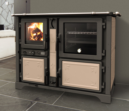 Bosky Country F30 Fiori, termocucina a legna con forno, Thermorossi