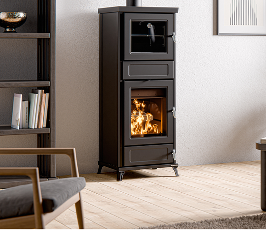 Flora Easy Termostufa a legna con forno "READY TO START", Thermorossi