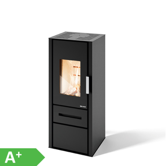 Stufa a Legna modello Livia Ventilata Ermetica doppio Ventilatore, Eva Calor