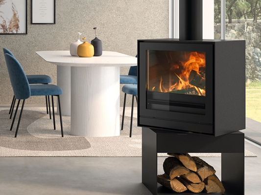 Stufa a legna in ghisa modello TQ33 Catalytic Hybrid Woodbox, Nestor Martin