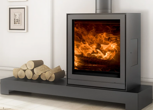 Stufa a legna in ghisa modello TQ43 Catalytic Hybrid Woodbox, Nestor Martin