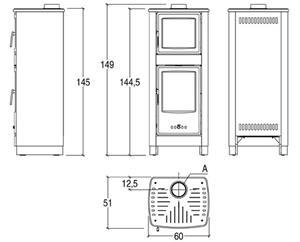 Disegno_tecnico_stufa a legna_Savina con forno_Superior_Piazzetta