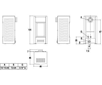 Disegno_tecnico_G958D-GPL_stufa a gas_Piazzetta