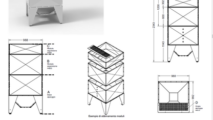 Pellet Mover sistema di caricamento automatico pneumatico del pellet  più Quadratherm serbatoio supplementare a moduli, Thermorossi