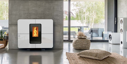 SlimQuadro 9 Cristallo stufa a pellet canalizzabile Thermorossi